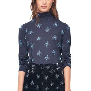 Rebecca Taylor Floral Tissue Turtleneck